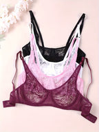 Plus Size Lace Bra for Women – Underwire Support & Elegant Embroidery