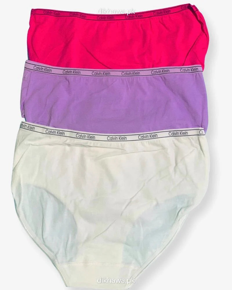 Pack of 3 Classic Cotton Brief Panties – Soft & Comfortable (Mix Colors)
