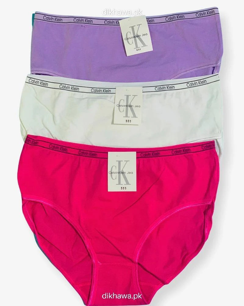 Pack of 3 Classic Cotton Brief Panties – Soft & Comfortable (Mix Colors)