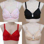 Flourish Pure  PACK OF 4 DEAL Cotton Plus Size Bra – Non-Padded, Non-Wired Full Coverage Bra