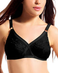Elegant Cross Lace Cotton Bra – Non-Padded & Wire-Free Comfort
