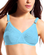 Elegant Cross Lace Cotton Bra – Non-Padded & Wire-Free Comfort