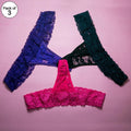 Women's Soft Lace G-String Panties – Pack of 3