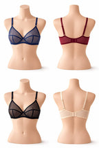 4 Pack Full Net Transparent Bras
